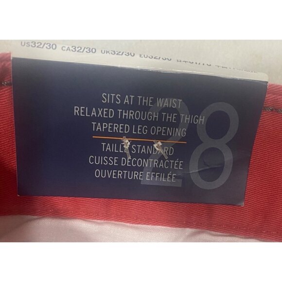 NWT Gap Khaki Lived In Pants Mens 32x30 Red Relaxed Fit Tapered Comfortable Styl - Picture 7 of 14